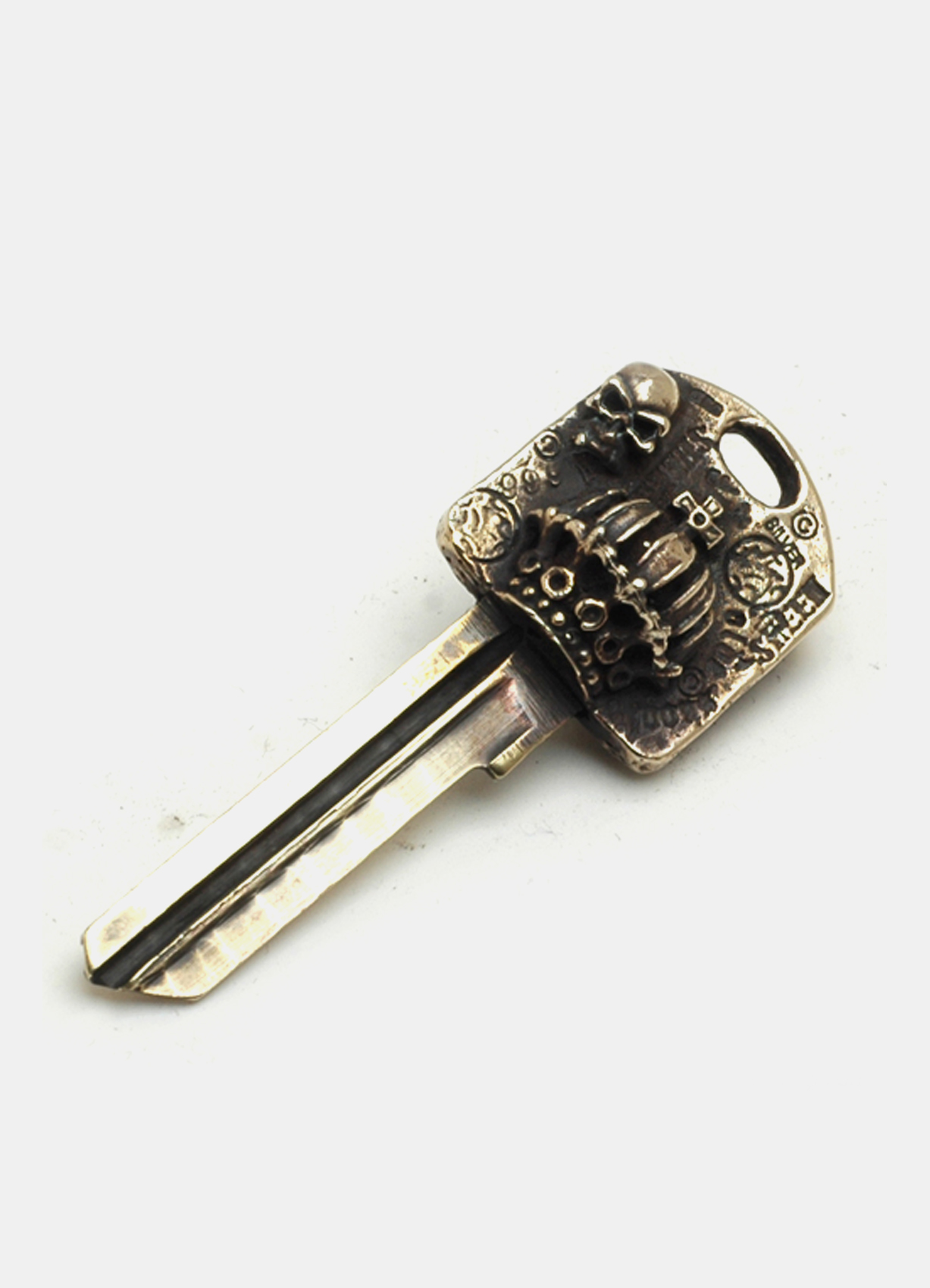 Crown Skull brass Key